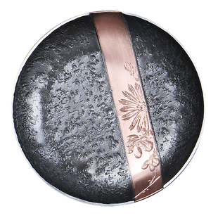 斑锡龙纯锡茶托 文韵杯托 茶壶托壶垫 手工锡制仿古锔铜