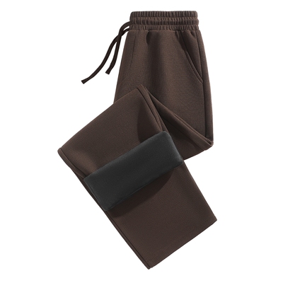 加绒加厚裤子男款直筒冬季