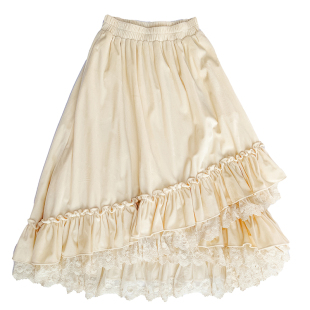 PINKWINK小星夜 原创秋季丝绒长裙加厚复古蕾丝大摆蛋糕裙半身裙