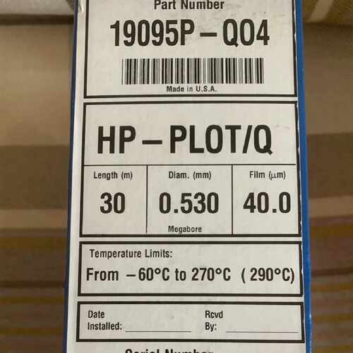 议价安捷伦19095P-QO4色谱柱 HP-PLOT/Q ，30 m, 0.53 mm, 40.00