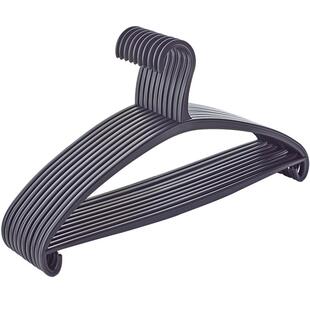 汇丰信佳超薄黑色塑料衣架弧形无痕衬衫衣挂撑子干湿防滑晾晒裤