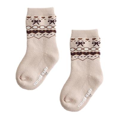 YOUGE幼歌 婴幼儿冬季新款柔软高弹不勒提花无骨袜子宝宝舒适保暖