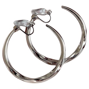 欧美冷淡风大素圈2025扭纹个性独特无耳洞旋转耳夹螺纹耳圈耳环女