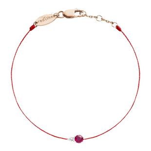 Redline/红绳女士饰品 So Abby 红宝石玫瑰金镶钻0.04 克拉线手链