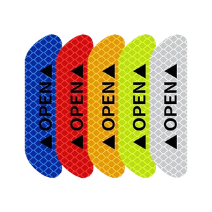 开车门提示反光贴汽车OPEN磁吸门板防撞车贴安全警示装饰防水防刮