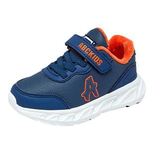 Abckids童鞋冬季加绒保暖男童运动鞋女童休闲鞋耐磨舒适运动跑鞋