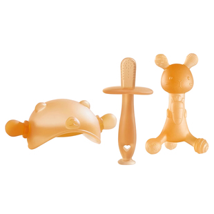 牙胶婴儿磨牙棒六个月4宝宝3玩具可水煮口欲蘑菇咬胶防吃手小月龄