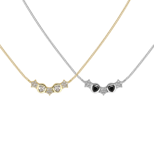 NARCII心星相映项链女小众吊坠爱心气质锁骨链秋冬毛衣链生日礼物