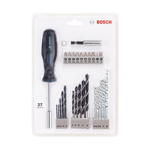 博世27件钻头批头套装高强度金工木工石工多用途手动工具附件组合