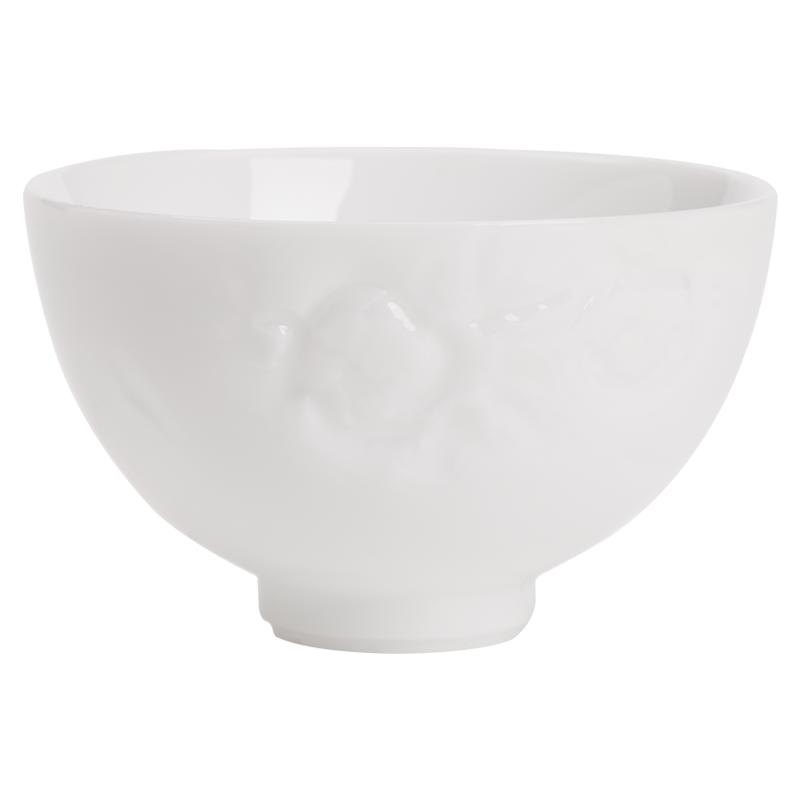 冰种玉瓷浮雕主人杯茶杯
