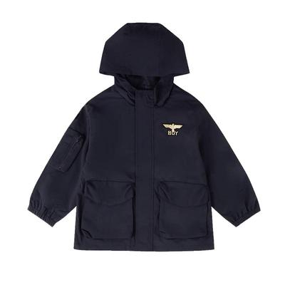 BOY童装儿童潮防风外套经典鹰标帅气连帽户外夹克男童女童中大童