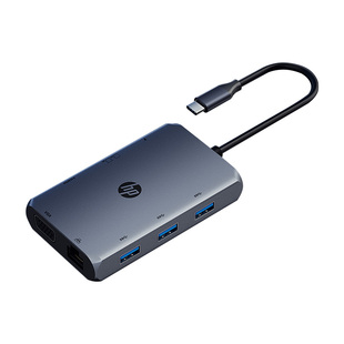 HP惠普拓展坞Type-C口转HDMI高清投屏适用iPad/Macbook苹果笔记本电脑网口USB多接口扩展器网线转接头分线器