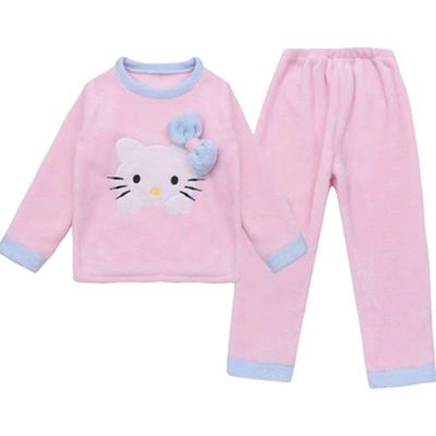 秋冬女童珊瑚绒套头卡通风家居服