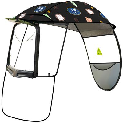 加宽侧挡电动车雨棚新款铝膜防晒