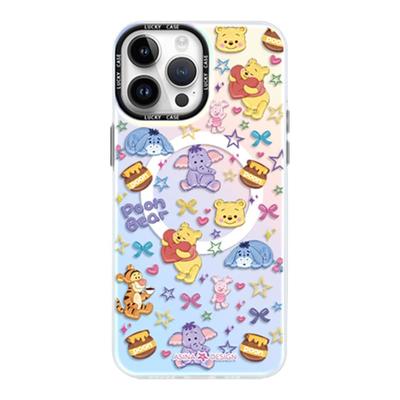 星星维尼熊适用iPhone16Promax手机壳ip15磁吸支架苹果16pro保护套超薄14plus全包12可爱p13Pro新款高级感女
