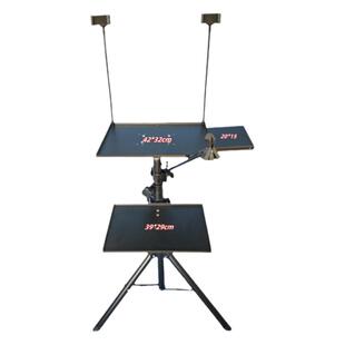 滚轮支架户外双层直播架笔记本电脑托盘补光灯声卡滑轮三脚架便携