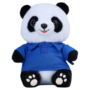 定制小熊猫玩偶布娃娃公仔毛绒玩具成都熊猫学校校徽公司礼品LOGO