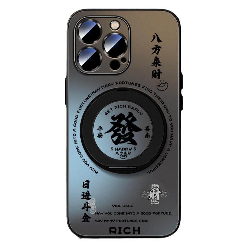 适用苹果16pro手机壳支架发财