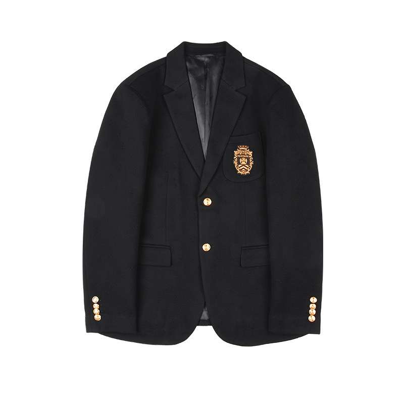 雷迪波尔平驳领泡泡提花西服外套
