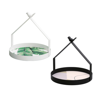 小鸟提手收纳盘 ins风奶茶店托盘 桌面杂物盘 咖啡店下午茶点心盘