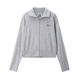 GC2026春季新款羊毛针织衫女装品牌刺绣宽松翻领针织开衫12355604