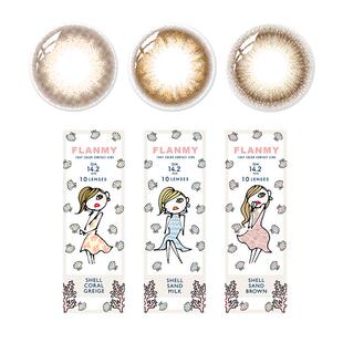Flanmy贝壳日抛30片彩色隐形眼镜小直径T-Garden三明治