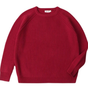 大红色针织全家福摄影服装冬季新年四口拍照毛衣影楼拍摄主题套装