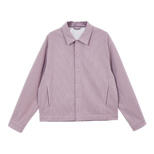 杰克琼斯男装夹克 外套春季新款直筒立领条绒长袖按扣门襟男款