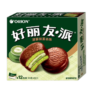 好丽友派清新抹茶12枚432g蛋糕年货零食面包糕点点心食品早餐