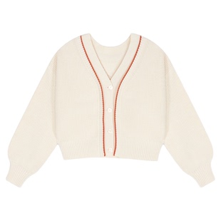 LOWRYS FARM针织衫女2025冬季新款休闲茧型宽松V领开衫452256