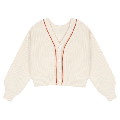 LOWRYS FARM针织衫女2025冬季新款休闲茧型宽松V领开衫452256