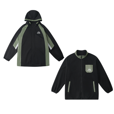 童装风衣摇粒绒外套两件套