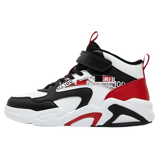 特步童鞋2026年秋冬儿童加绒保暖棉鞋男童高帮板鞋魔术贴运动鞋子