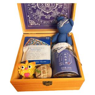 云南特色伴手礼云南特产鲜花饼丽江古城小粒咖啡普洱茶鸡纵油组合
