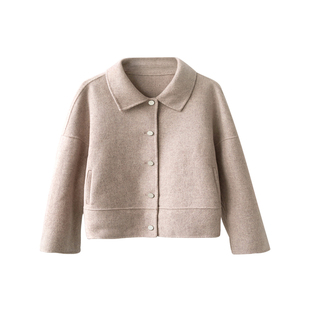 ENHENN男童女童呢子大衣儿童双面呢羊毛外套宝宝羊绒毛呢夹克短款
