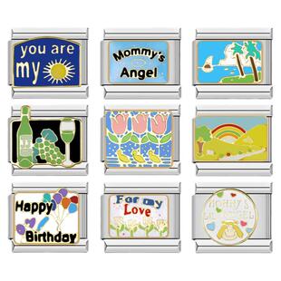 Hapiship模块手链diy拼接字母滴釉图案小众魅力手串闺蜜生日礼物