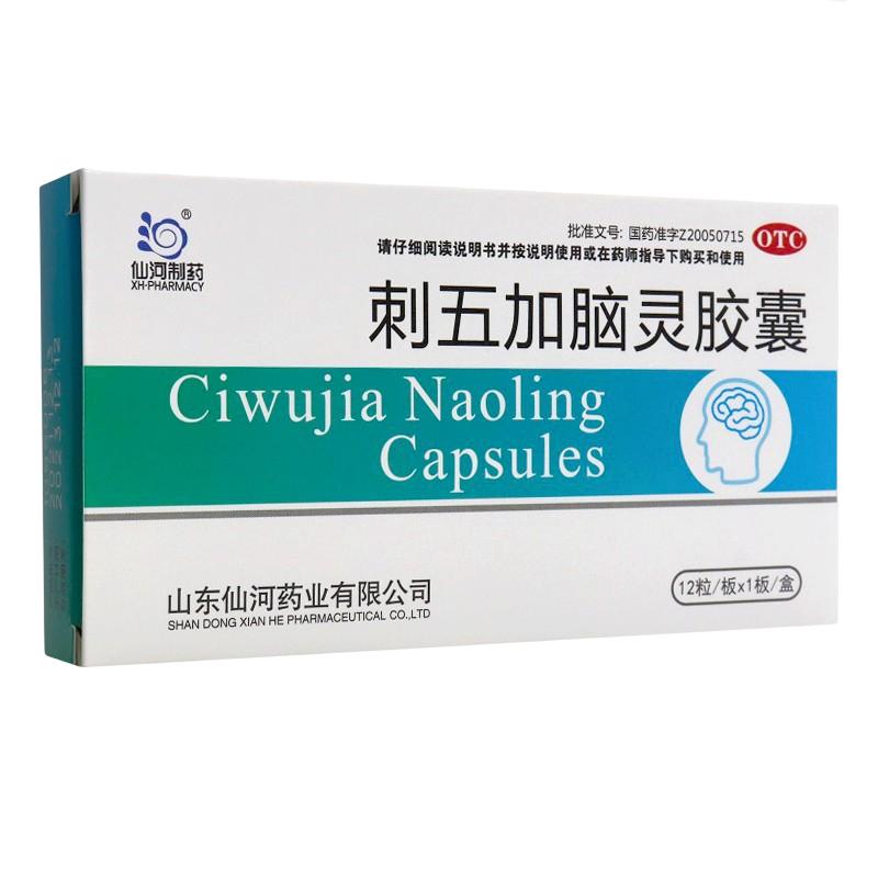 仙河制藥 刺五加腦靈膠囊 0.4g*12粒/盒 健脾補腎寧心安神