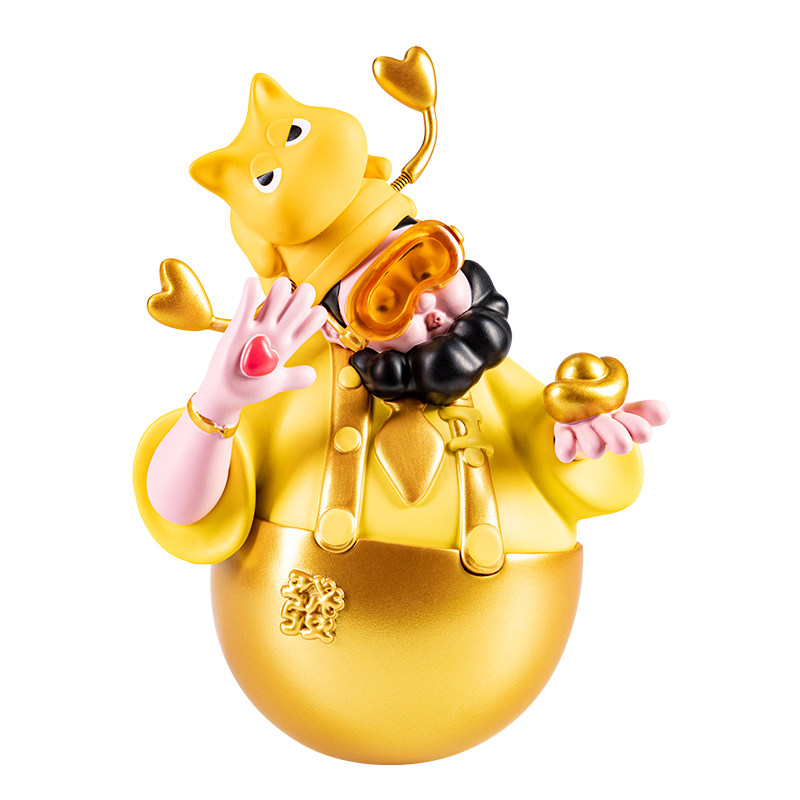 四喜财神黄金财神爷不倒翁摆件