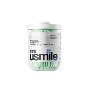 笑容加usmile双线清新牙线超细护理薄荷味牙线棒便携一次性家庭装