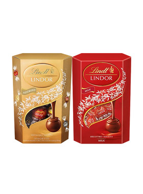 Lindt/瑞士莲官方正品软心牛奶精选薄荷黑巧克力200g零食休闲