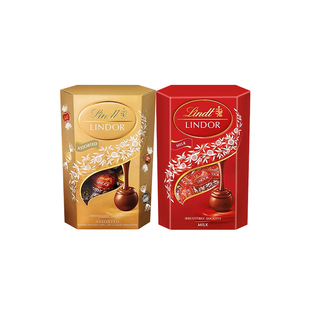 Lindt/瑞士莲软心牛奶精选黑巧克力200g年货零食休闲情人节送礼