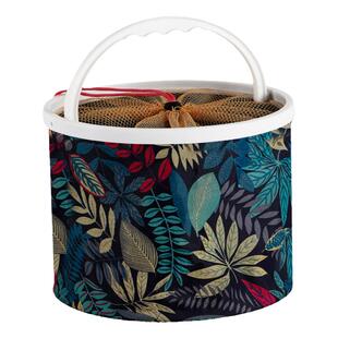 车载折叠打水桶加厚帆布折叠水桶多功能钓鱼水桶带防跳网帆布水桶