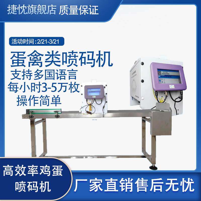 流水线鸡蛋喷码机整托盘喷印数字英文汉字LOGO打印高效快捷打码机