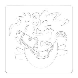 马年红包拓印diy手工材料包幼儿园春节新年福字年画镂空模板工具