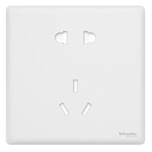 施耐德官方旗舰店 珍铂白/灰86型16A三孔斜五孔带USB开关插座面板