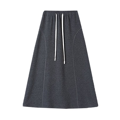灰色醋酸羊毛针织加厚显瘦半身裙