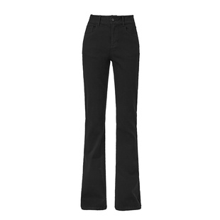 逸阳加绒微喇叭牛仔裤女2025年冬季新款修身显瘦遮肉复古筒喇裤子