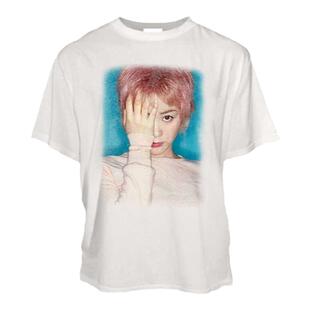 WithoutMe/FOR GODS SAKE复古王菲印花小领口短袖休闲宽松T恤男女