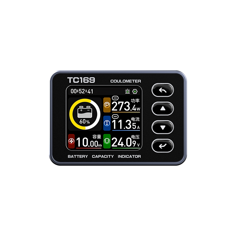 TC169彩屏电动车三轮车库仑计电池电量显示器高精度电池容量检测