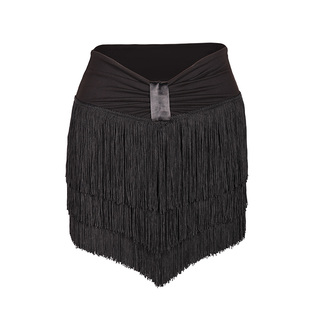 dancebaby拉丁舞裙舞服半身裙舞蹈练功服女流苏裙子半裙短裙YD447